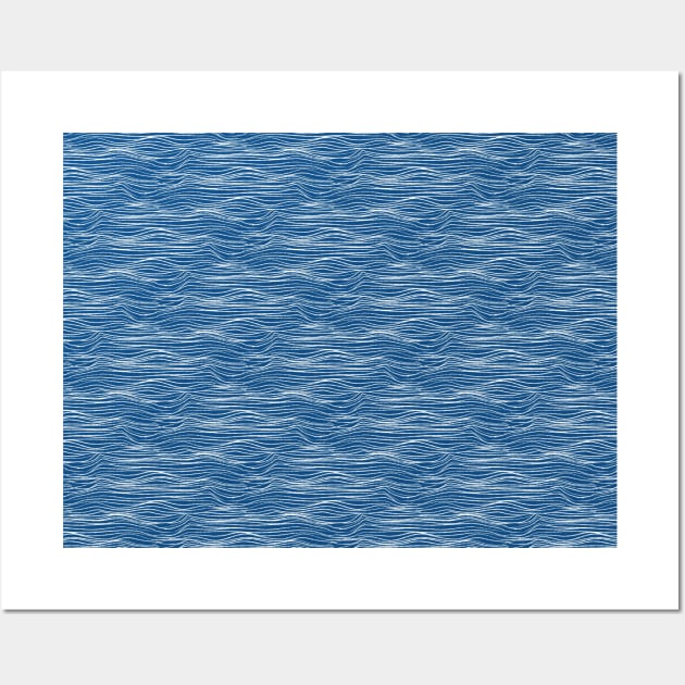 Waves - classic blue Wall Art by crumpetsandcrabsticks